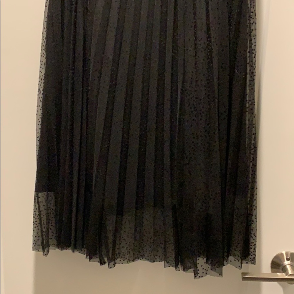 ZARA Black Polka Dot Tulle Sheer Midi Skirt, Size S - Picture 3 of 4